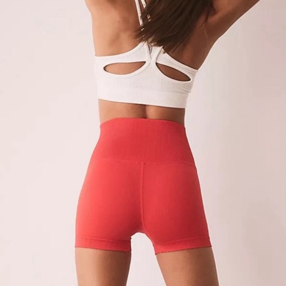NWOT Free People Good Karma Running Shorts Cherry Tomato Size XL - Picture 3 of 11
